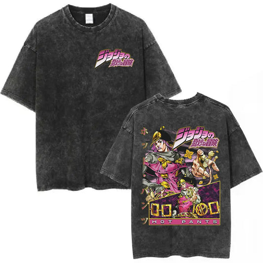 JoJo's Bizarre Adventure Hot Pants Shirt Vintage Style Pre-washed