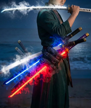 One Piece Roronoa Zoro LED Vapor-Effect Katana 1:1 Scale Anime Prop Replica Plastic Sword