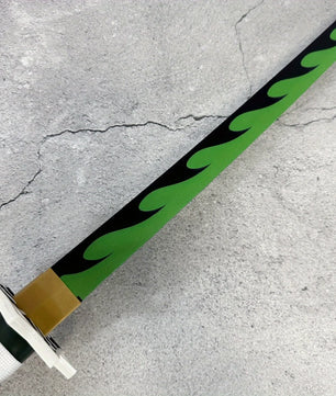 Demon Slayer Sanemi Shinazugawa Nichirin Katana 1:1 Scale Anime Prop Replica Bamboo Sword