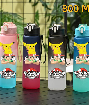 Pokemon Pikachu Sports Water Bottle With Straw BPA-Free & Leakproof