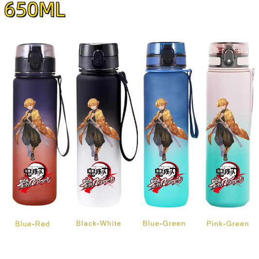 Demon Slayer Zenitsu Water Bottle – 650ml Leakproof Gym Bottle
