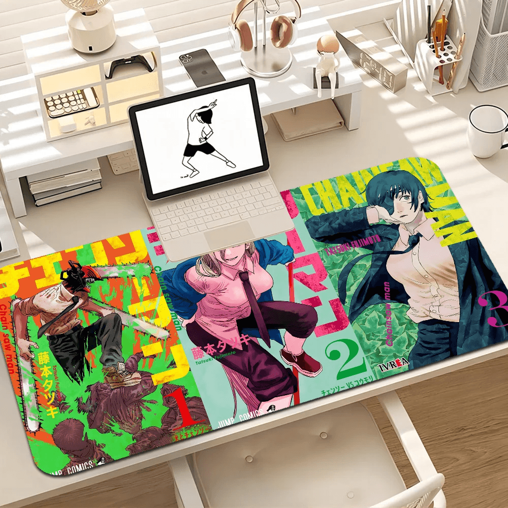 Chainsaw Man Mouse Pad Denji Power Himeno Large Anime Mouse Pad