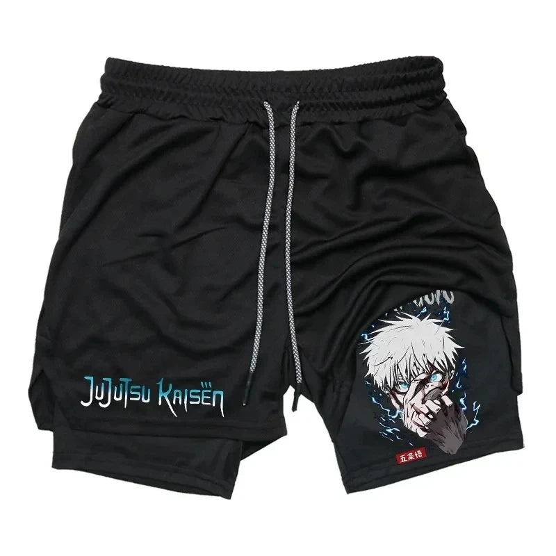 Jujutsu Kaisen Gojo Compression Shorts - Men's Anime Workout Shorts