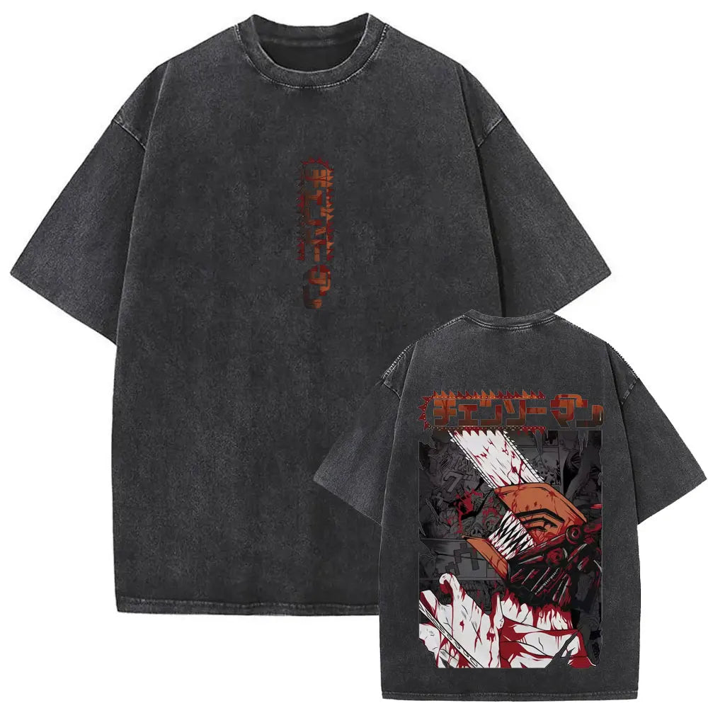 Chainsaw Man Denji Shirt Vintage Oversized Style Anime Shirt