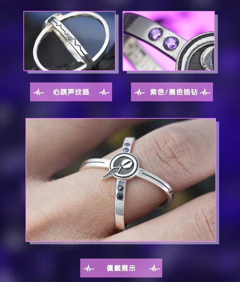 Link Click 925 Sterling Silver Anime Pendants & Ring Xia fei Liu Xiao Vein