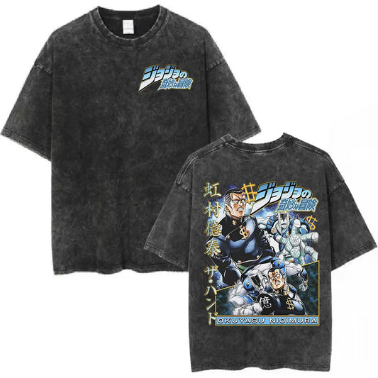 JoJo's Bizarre Adventure Nijimura Shirt Vintage Style Pre-washed