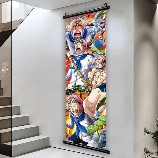 One Piece Koby Canvas Poster Anime Hanging Scroll Home Decor