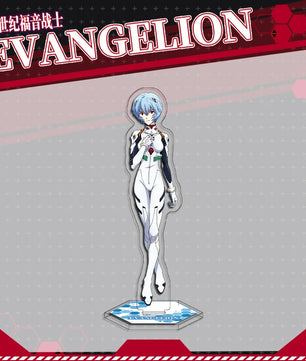 Evangelion Ayanami Rei Acrylic Stand Keychain & Double-Sided Badge Set