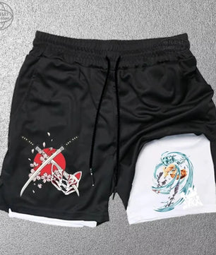 Demon Slayer Inosuke Compression Shorts - Men's Anime Sports Shorts