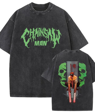 Chainsaw Man Denji Shirt Vintage Oversized Style Anime Shirt