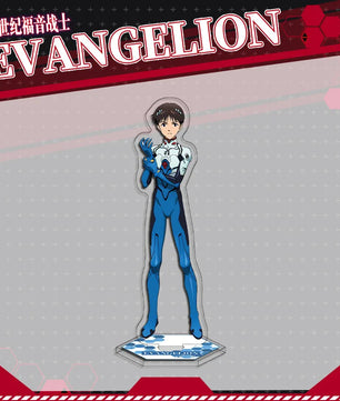 Evangelion Shinji Acrylic Stand Keychain & Double-Sided Badge Set