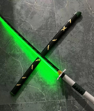 Demon Slayer LED Sword 1:1 Scale Anime Prop Replica Bamboo Sword