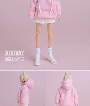 1/12 Scale Casual Hoodie Clothing Set For 6-Inch Female Action Figures