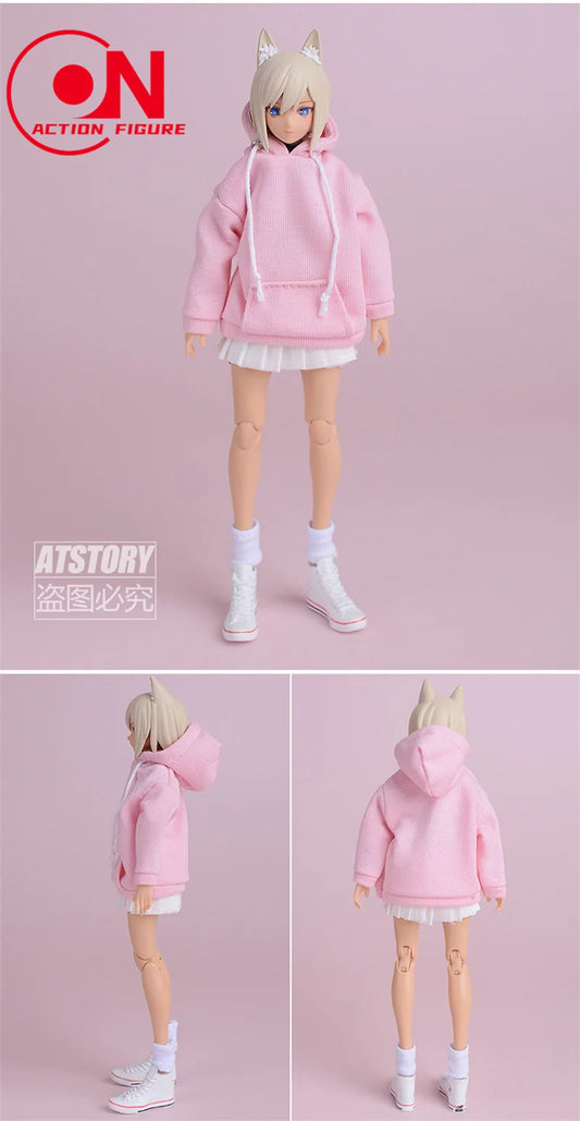 1/12 Scale Casual Hoodie Clothing Set For 6-Inch Female Action Figures