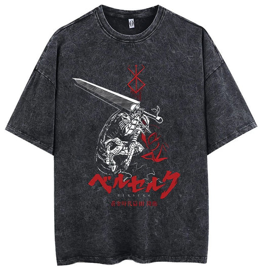 Berserk Guts Oversized Anime Graphic Cotton Shirt