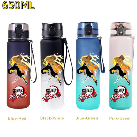 Demon Slayer Zenitsu Water Bottle – 650ml Leakproof Gym Bottle
