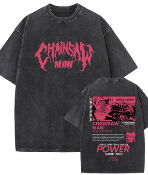 Chainsaw Man Power Shirt Vintage Oversized Style Anime Shirt