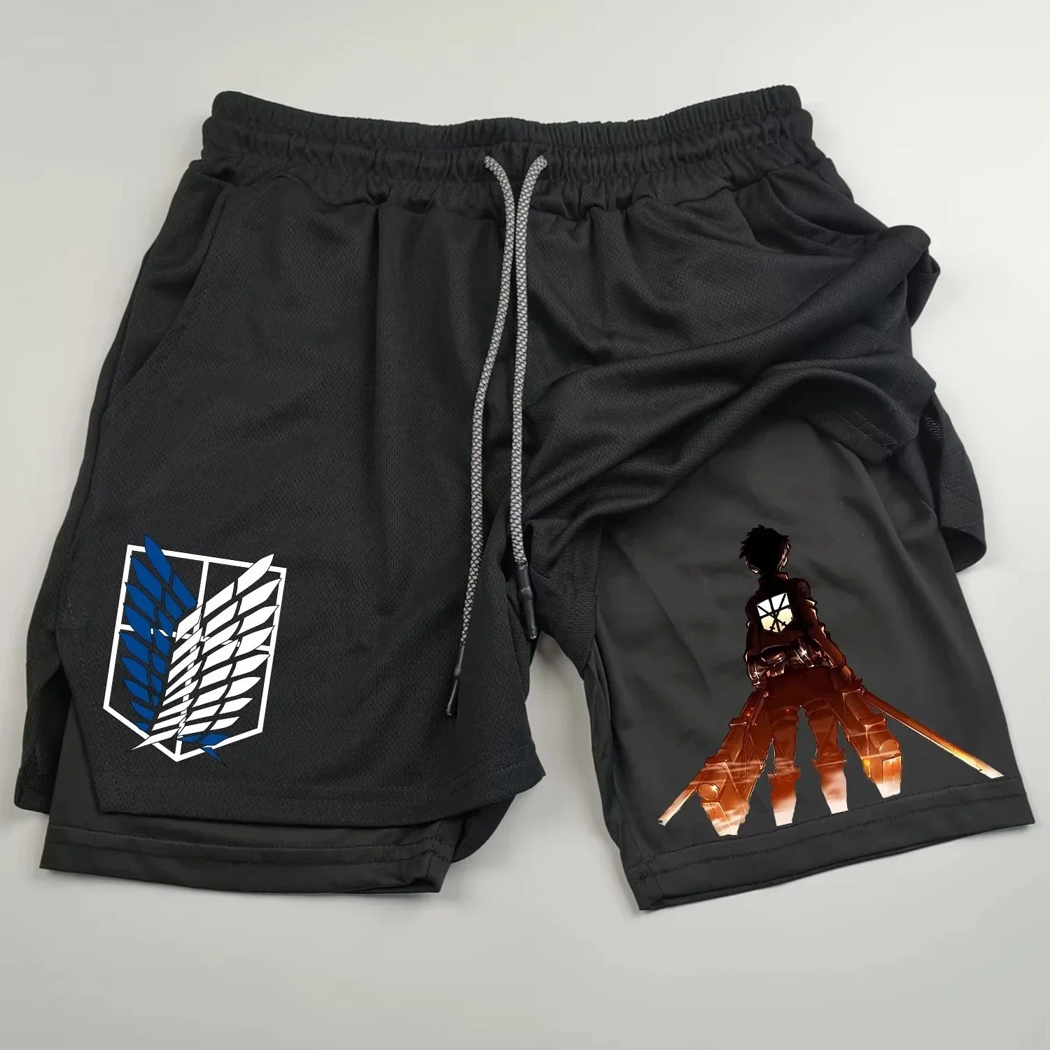 Attack on Titan Eren Compression Shorts - Men's Anime Sports Shorts