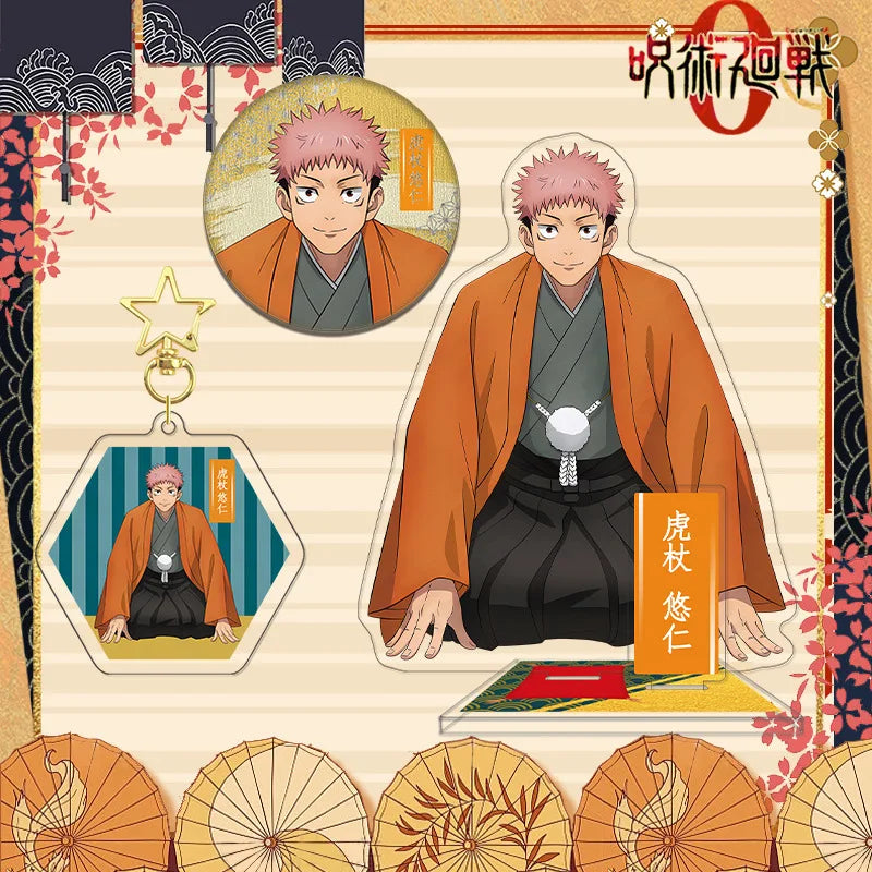 Jujutsu Kaisen Yuji Itadori Kimono Series Acrylic Stand Keychain Badge Set