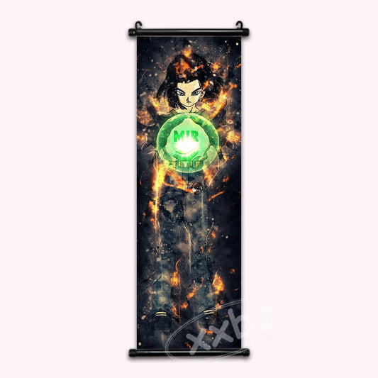 Dragon Ball Super Android 17 Gold Anime Poster Canvas Wall Art