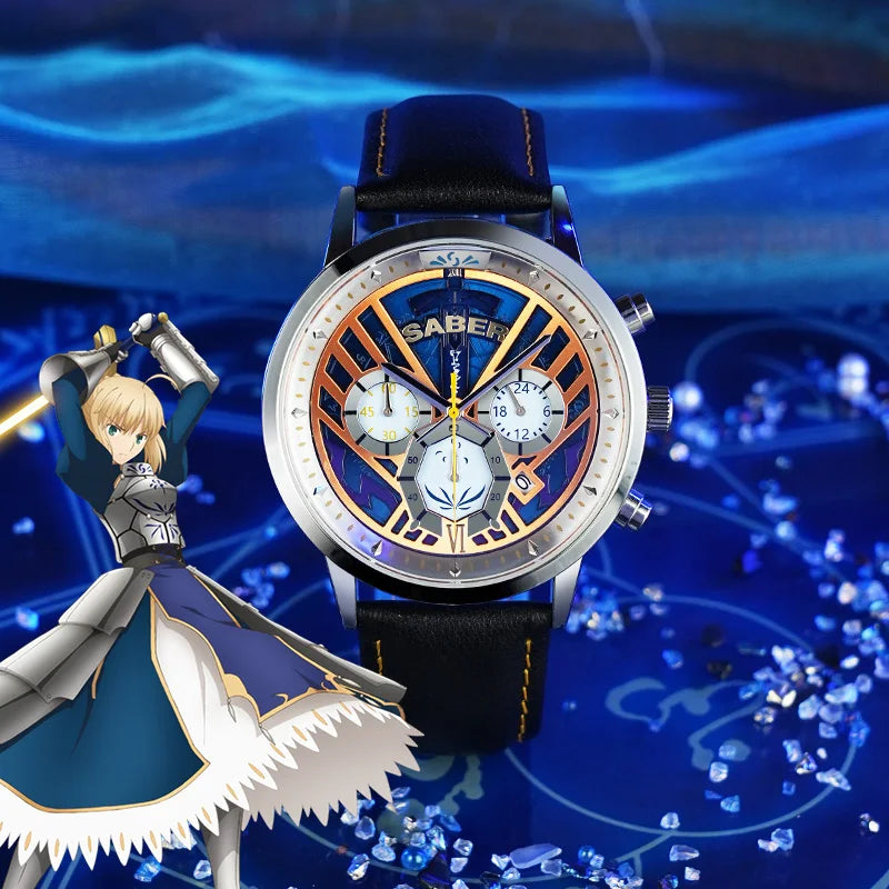 Fate Stay Night Heaven's Feel Saber Knight King Six-Hand Quartz Watch