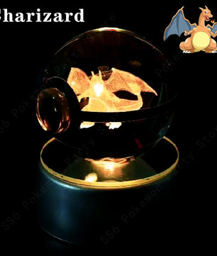 Pokemon Charizard Figure 3D Crystal Ball Night Light Lamp