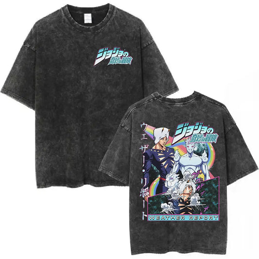 JoJo's Bizarre Adventure Weather Report Shirt Vintage Style Pre-washed