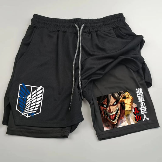 Attack on Titan Compression Shorts - Men's Anime Sports Shorts
