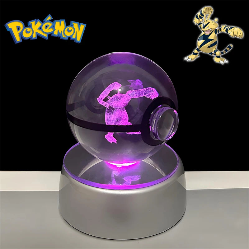 Pokemon Electabuzz Figure 3D Crystal Ball Night Light Lamp