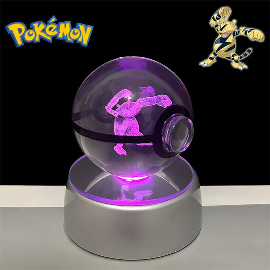 Pokemon Electabuzz Figure 3D Crystal Ball Night Light Lamp