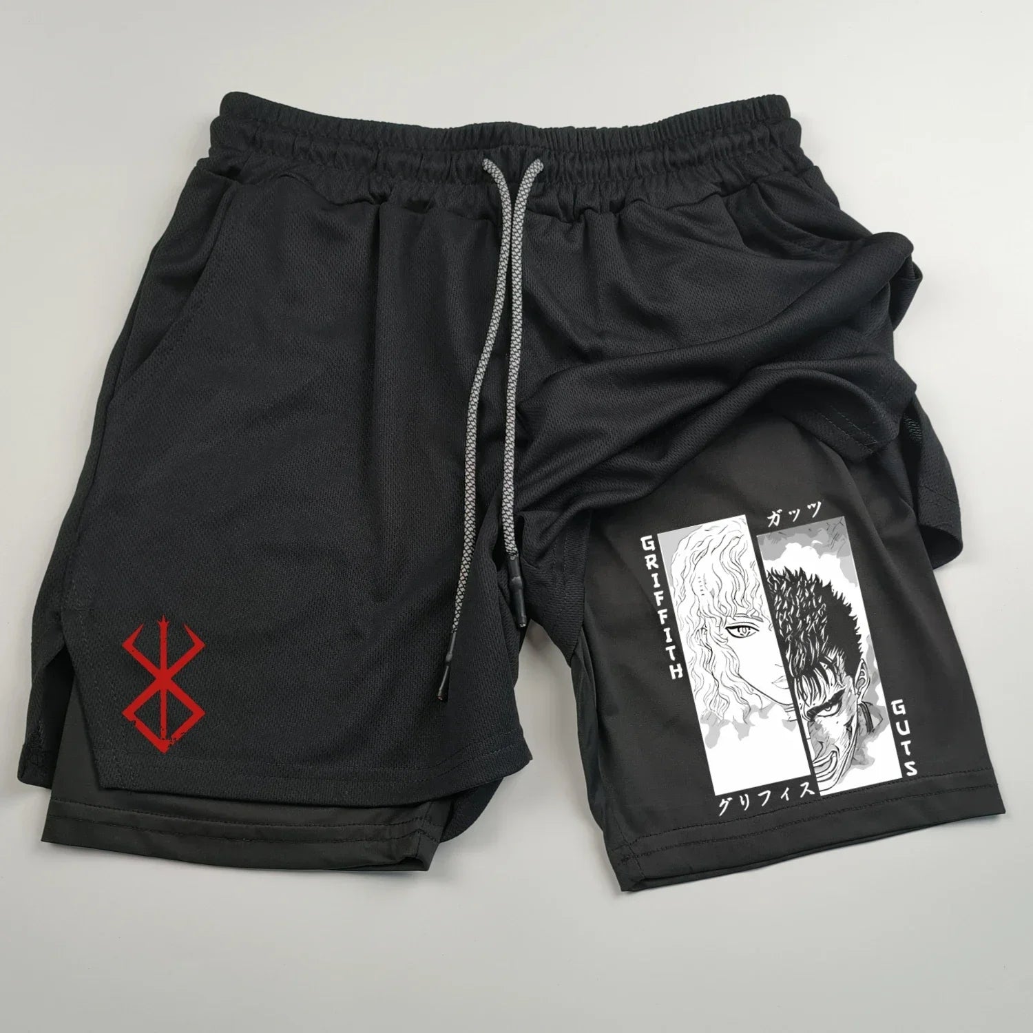 Berserk Guts Griffith Compression Shorts - Men's Anime Workout Shorts
