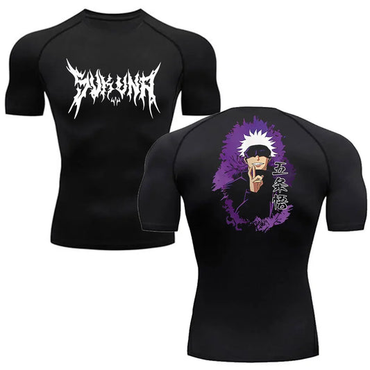 Jujutsu Kaisen Gojo Compression Shirt - Men's Anime Rash Guard