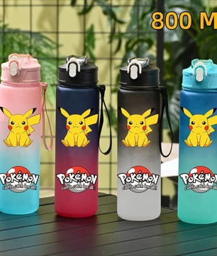 Pokemon Pikachu Sports Water Bottle With Straw BPA-Free & Leakproof