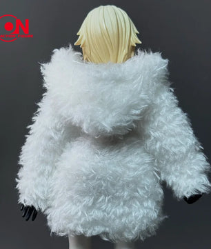 1/12 Scale Cute Plush Fashion Coat for 6-Inch Female Action Figures