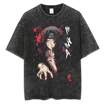 Naruto Itachi Shirt Oversized Anime Graphic Cotton Shirt