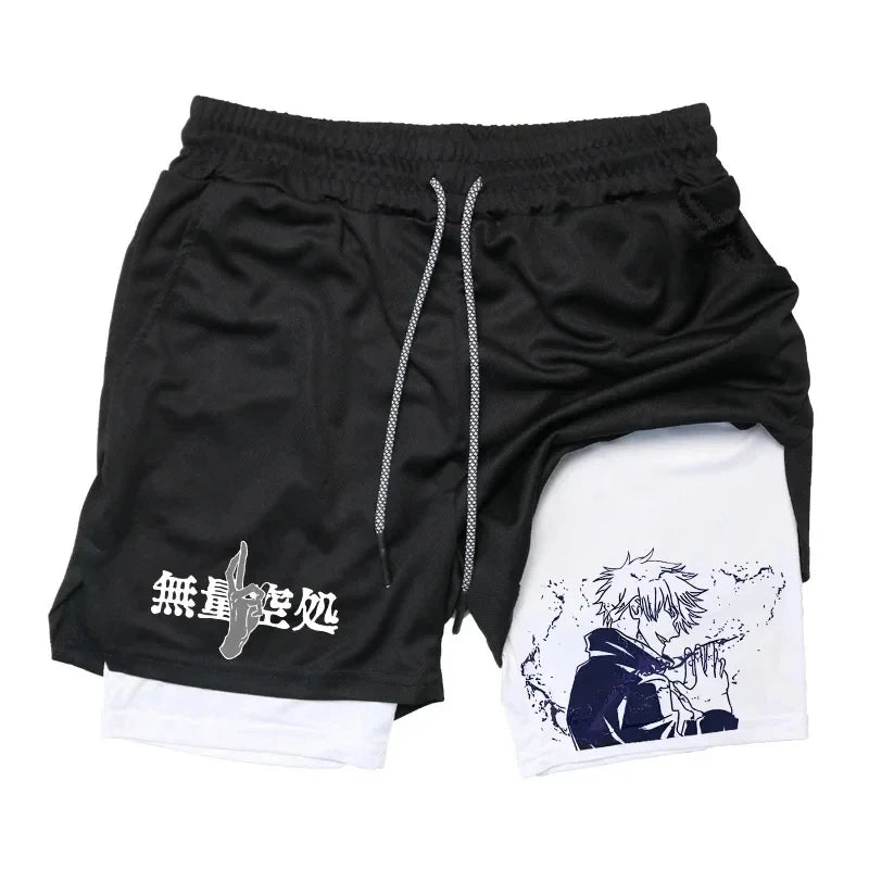 Jujutsu Kaisen Gojo Compression Shorts - Men's Anime Workout Shorts