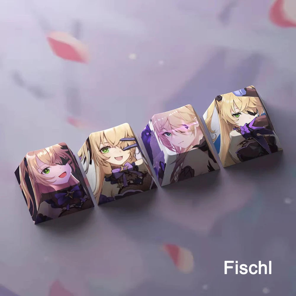 Genshin Impact Fischl Keycaps 4pc Sublimation R4 Cherry Profile