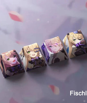 Genshin Impact Fischl Keycaps 4pc Sublimation R4 Cherry Profile