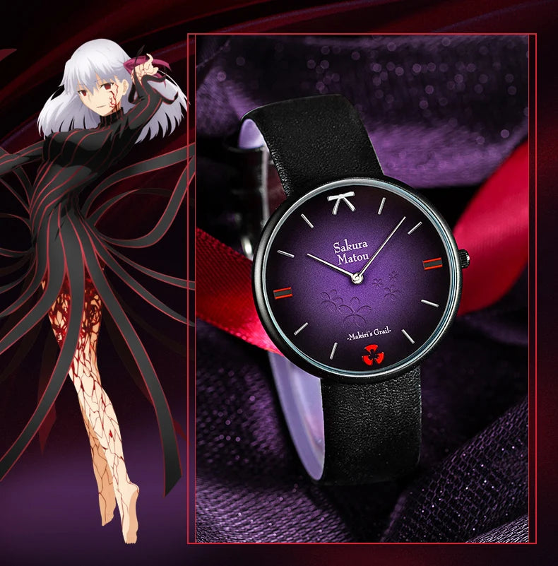 Fate Stay Night Heaven's Feel Sakura Matou Etching Quartz Watch
