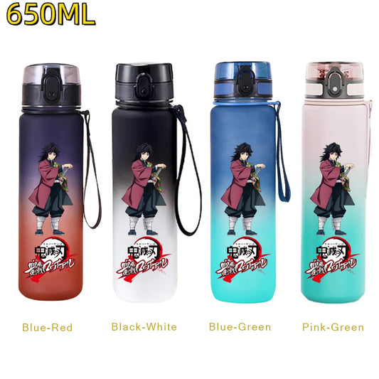 Demon Slayer Giyu Tomioka Water Bottle – 650ml Leakproof Gym Bottle