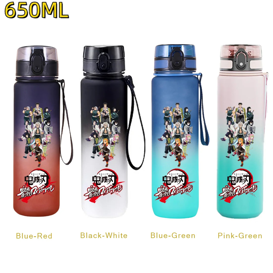 Demon Slayer Hashiras Water Bottle – 650ml Leakproof Gym Bottle