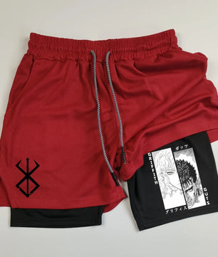 Berserk Guts Griffith Compression Shorts - Men's Anime Workout Shorts