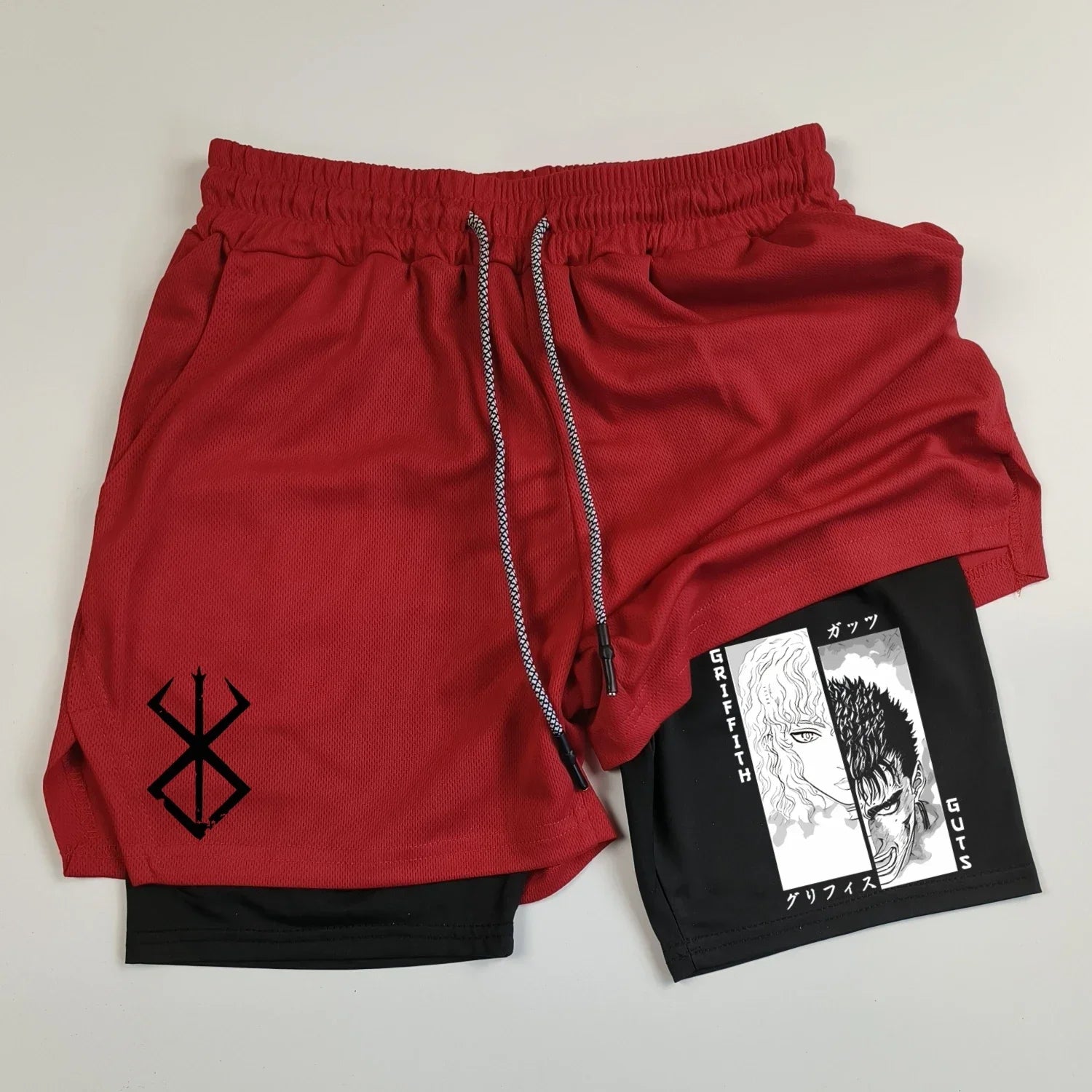 Berserk Guts Griffith Compression Shorts - Men's Anime Workout Shorts