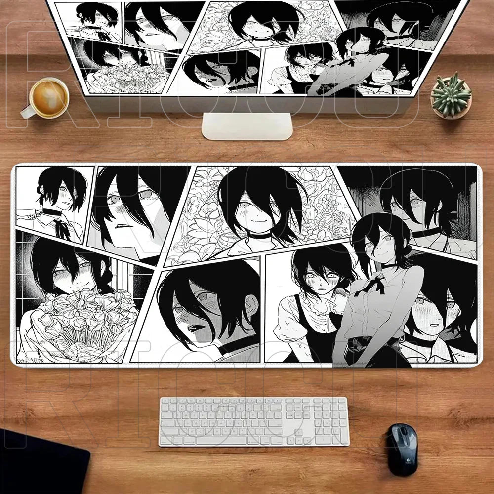 Chainsaw Man Reze Manga Style Mouse Pad Large Gaming Anime Desk Mat