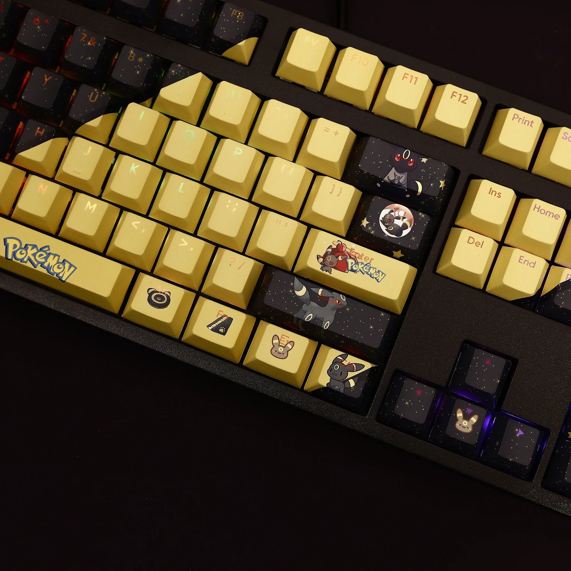 Pokemon Umbreon Keycaps For Keyboard 108 Keys Anime Keycaps