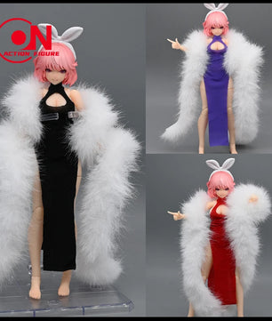 1/12 Scale Cheongsam Dress & Shawl For 6-Inch Female Action Figures