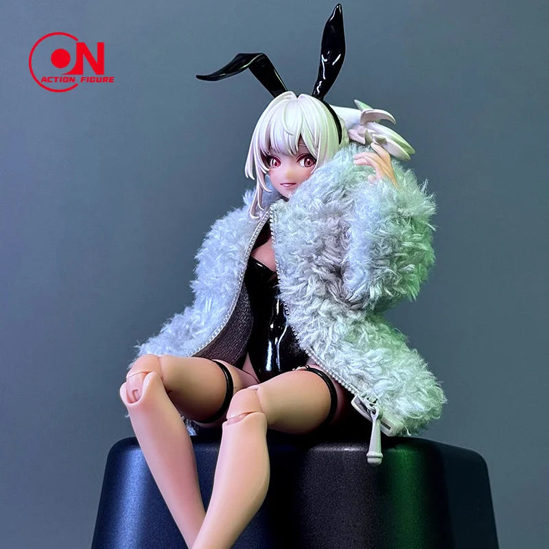 1/12 Scale Cute Plush Fashion Coat for 6-Inch Female Action Figures