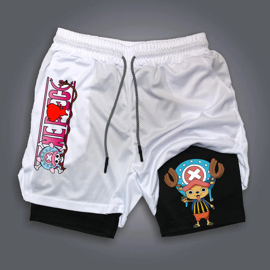 One Piece Chopper Compression Shorts - Men's Anime Sports Shorts