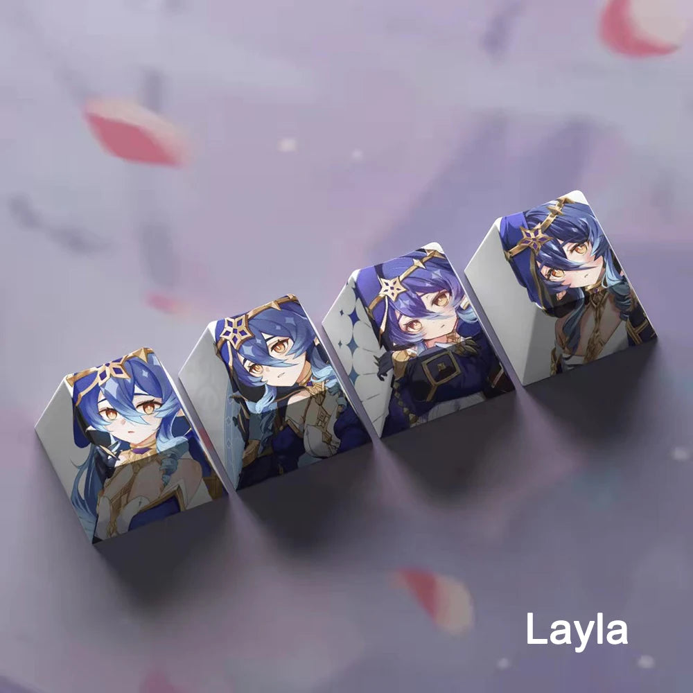 Genshin Impact Layla Keycaps 4pc Sublimation R4 Cherry Profile