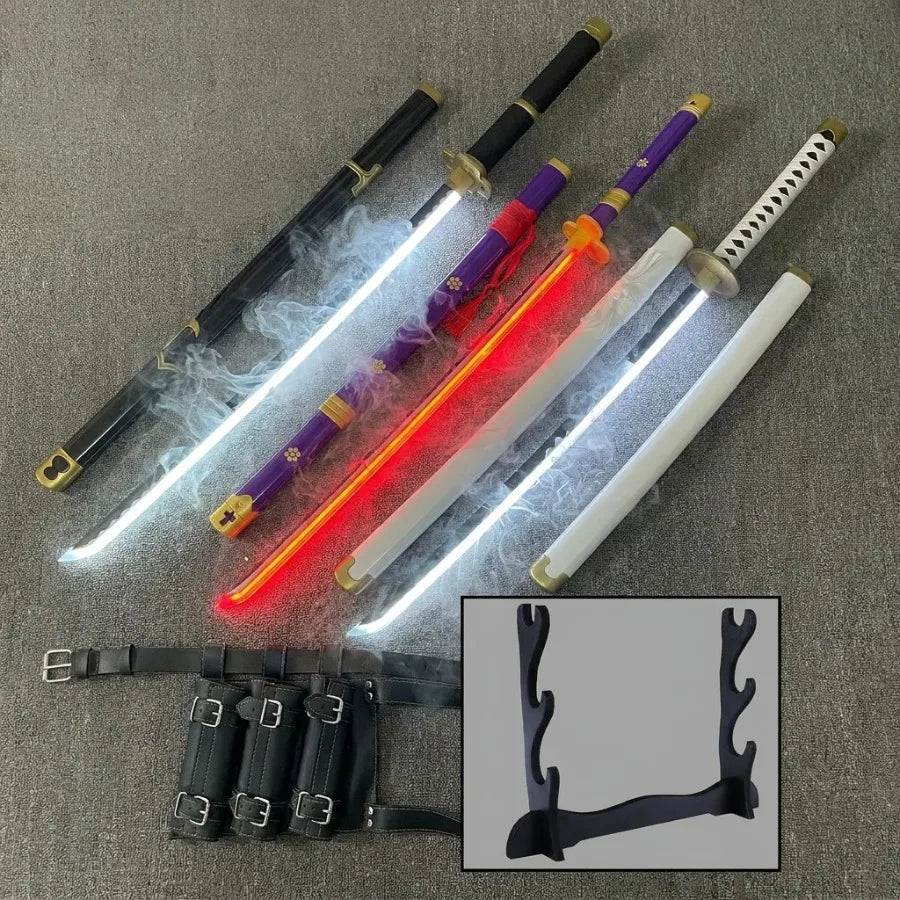 One Piece Roronoa Zoro LED Vapor-Effect Katana 1:1 Scale Anime Prop Replica Plastic Sword